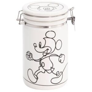 Disney Mickey Mouse 8” Linear Hinge Cookie Jar Canister Container Black …